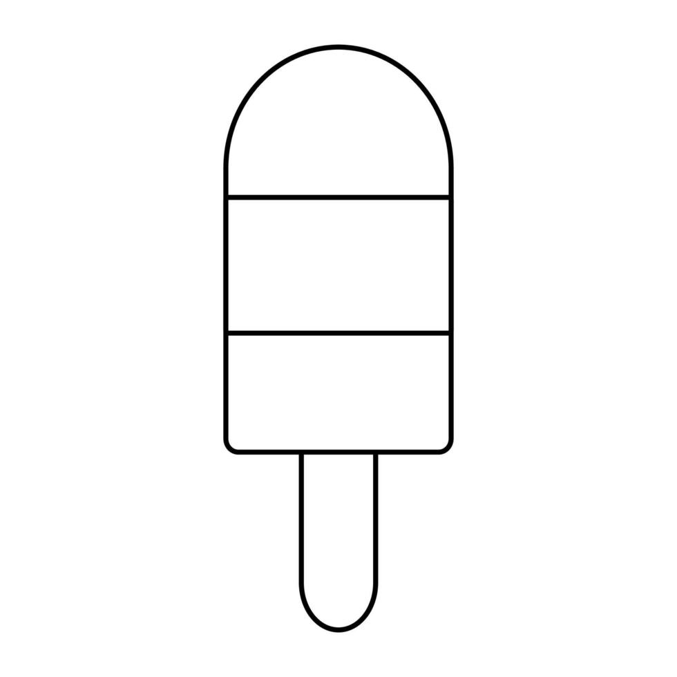 diseño de vector de helado con líneas adecuadas para colorear