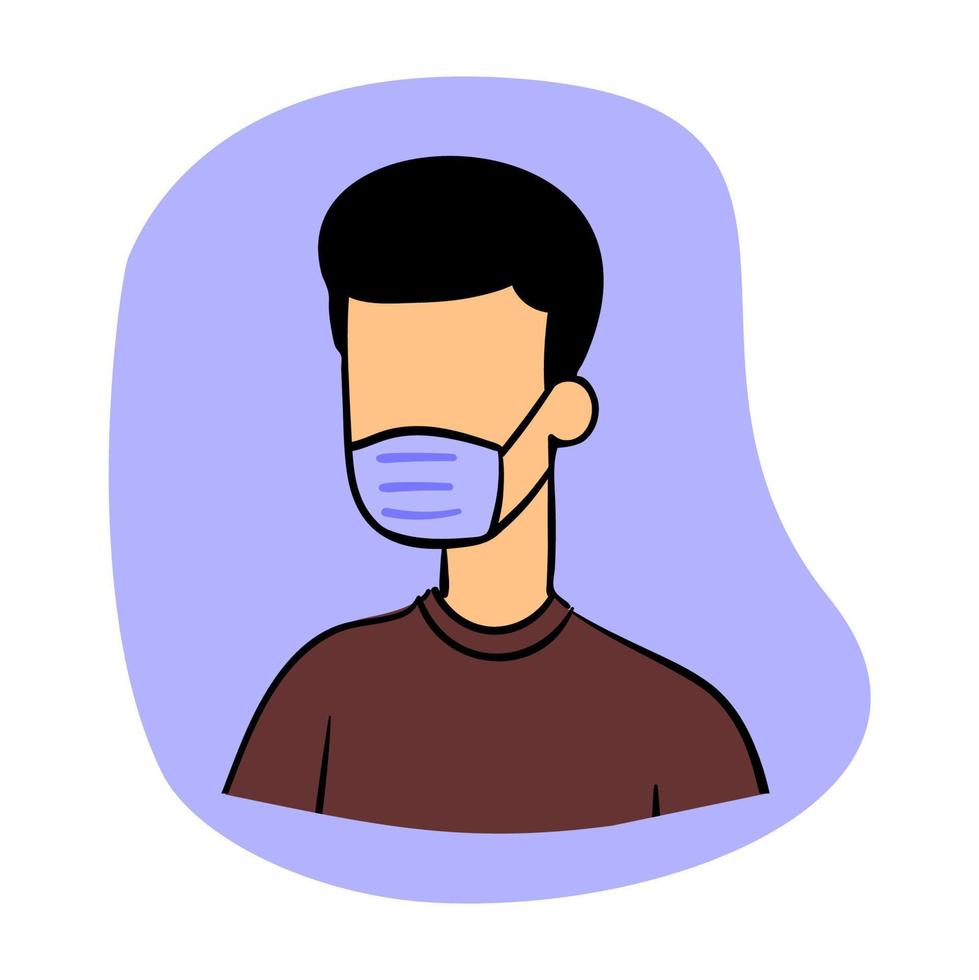 Vector design of person wearing medical mask