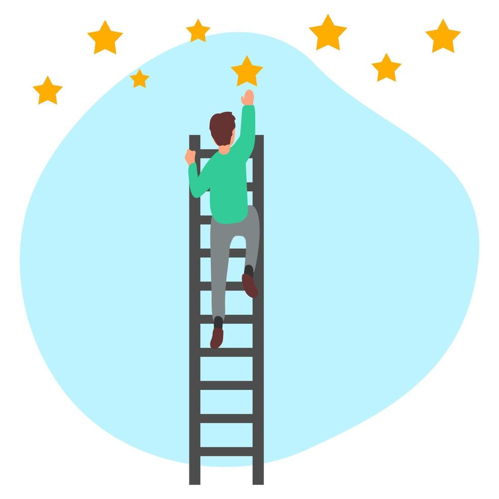 Vector illustration design of a person picking up a star