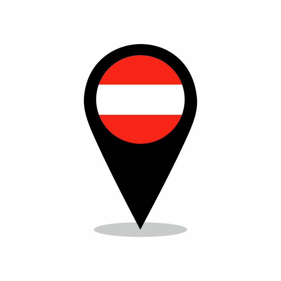 Austria country flag vector with location pin design