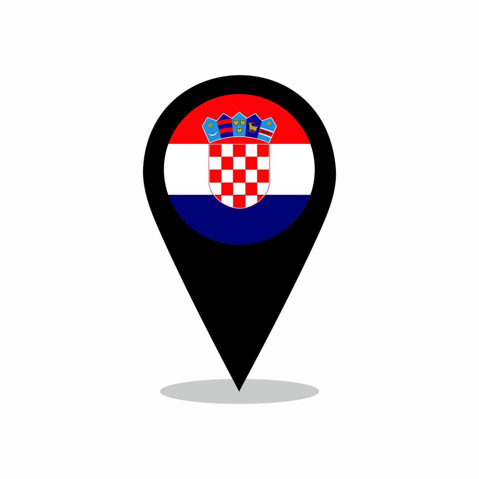 Croatia country flag vector with location pin design