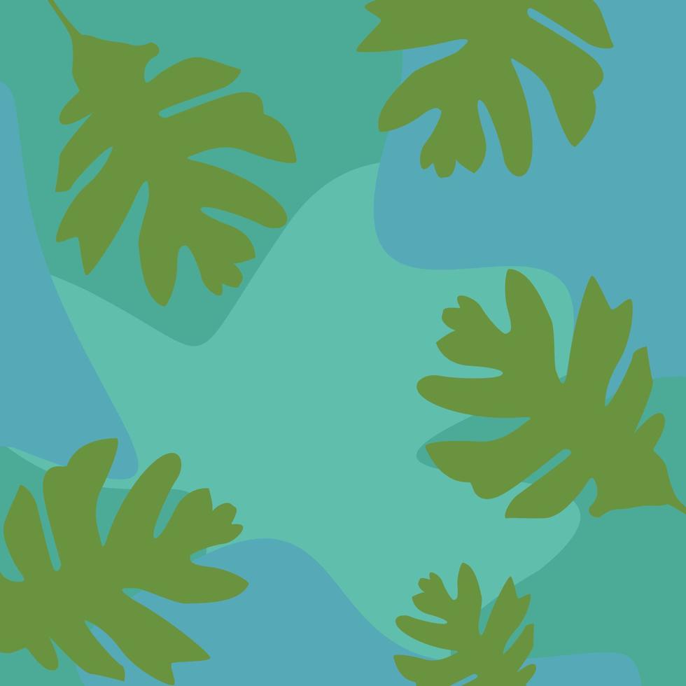 Background vector design with tropical leaf ornament suitable for social media template