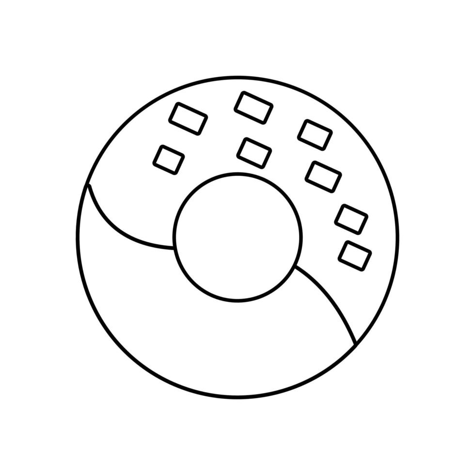 Donut vector design with lines suitable for coloring