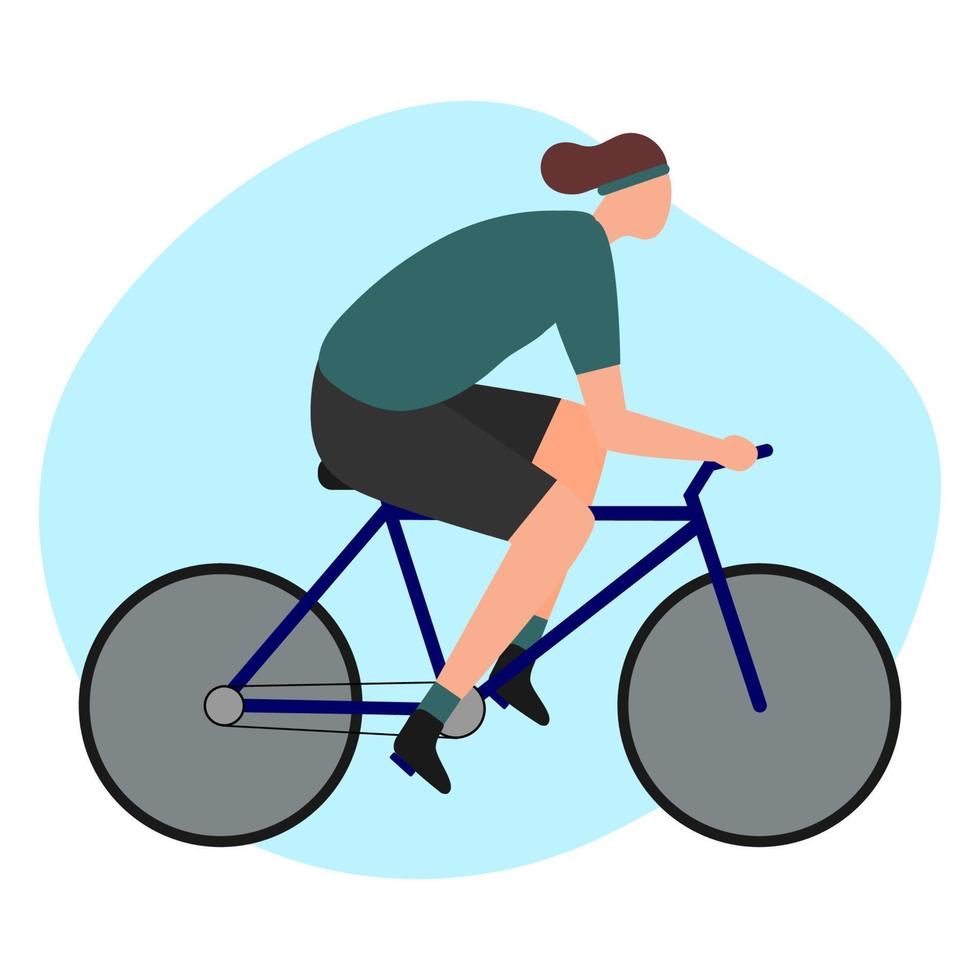 diseño de ilustración vectorial de una persona que monta una bicicleta vector