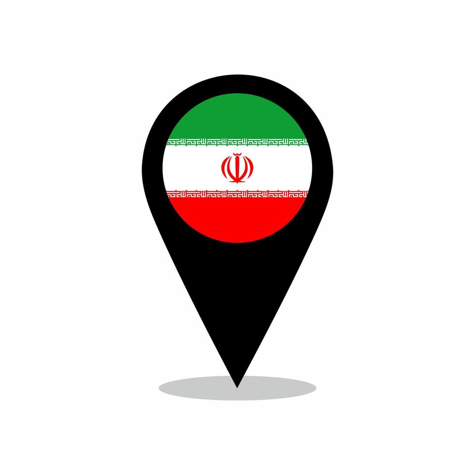 Iran country flag vector with location pin design