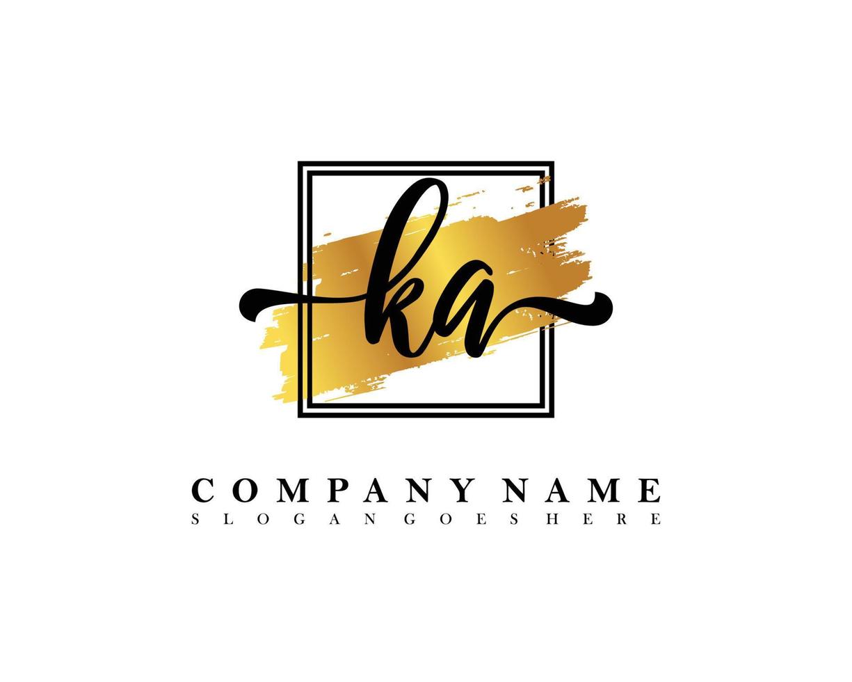 KA Initial handwriting logo concept vector