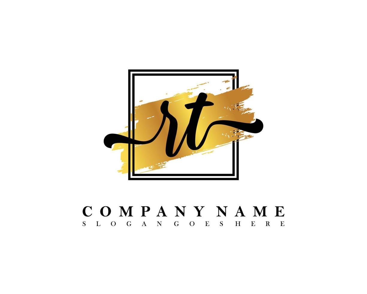 RT Initial handwriting logo concept vector