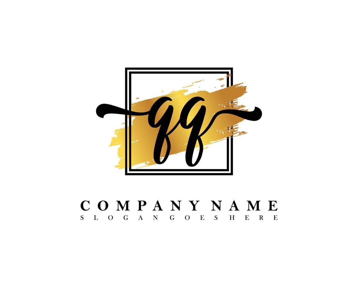 QQ Initial handwriting logo concept vector