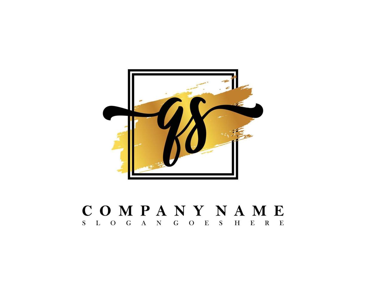 QS Initial handwriting logo concept vector