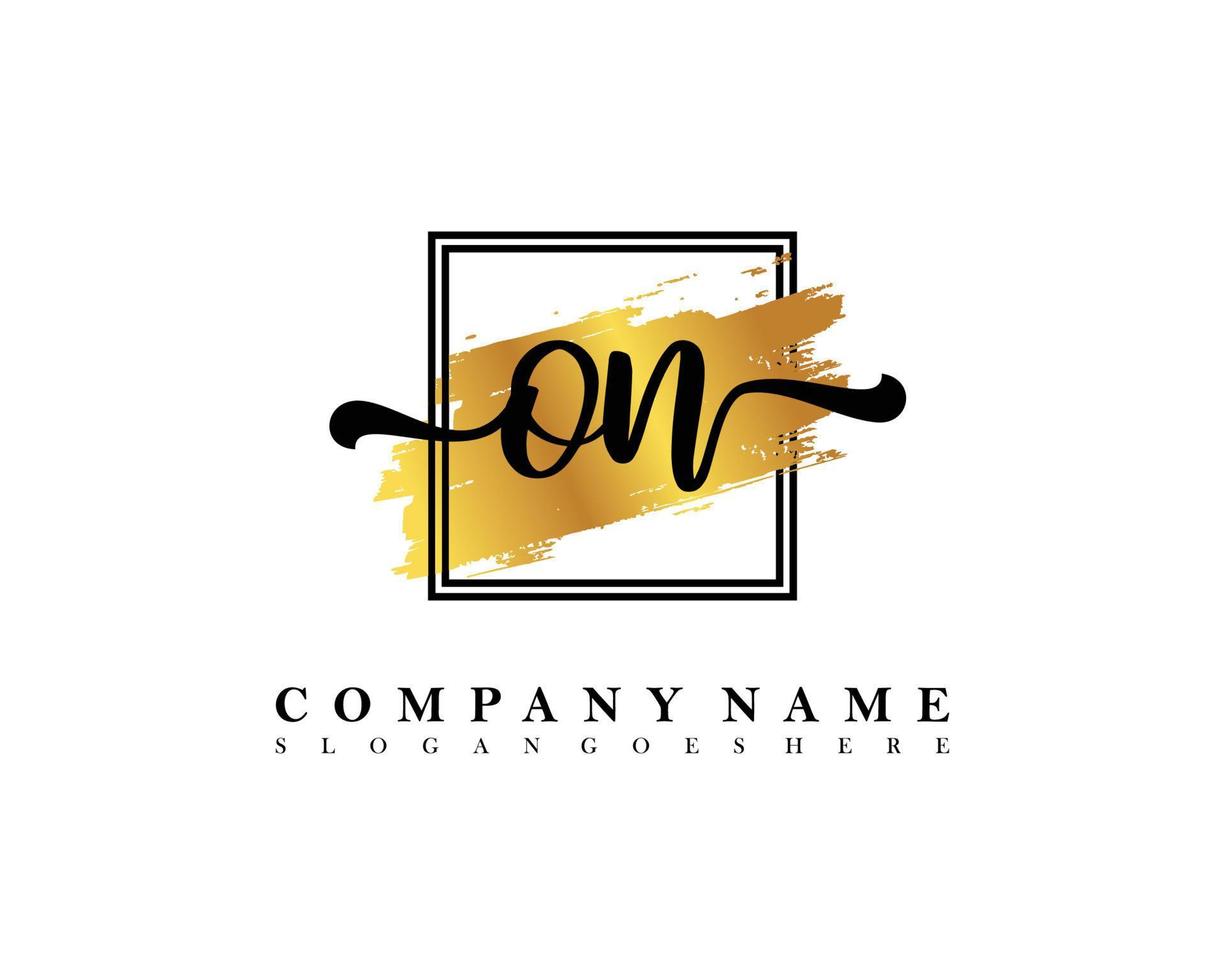 ON Initial handwriting logo concept vector