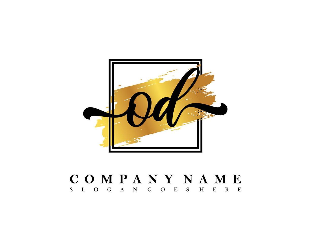 OD Initial handwriting logo concept vector