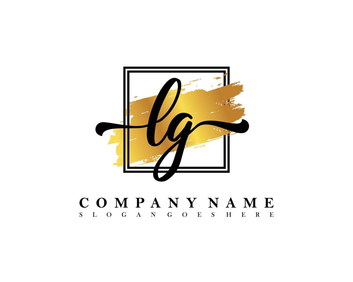 LG Initial handwriting logo concept vector