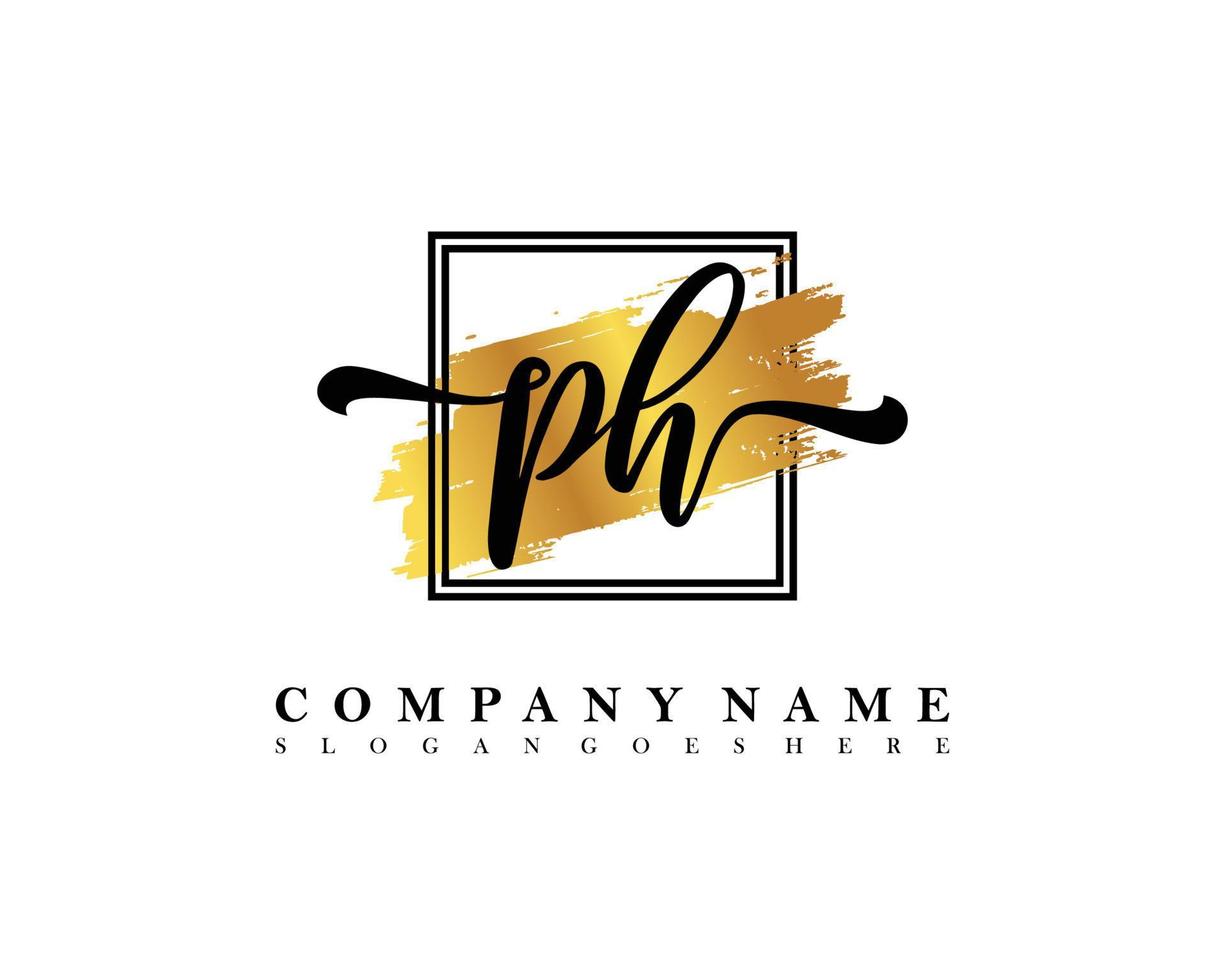 PH Initial handwriting logo concept vector