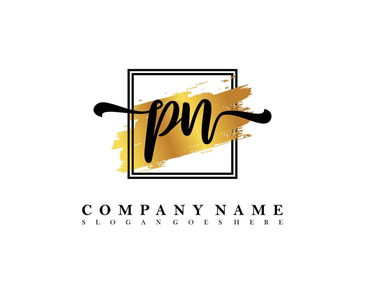 PN Initial handwriting logo concept vector