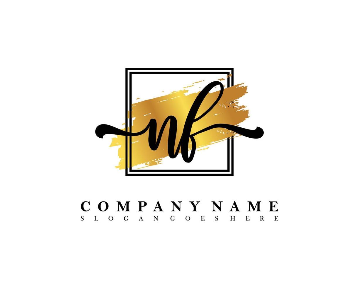 NF Initial handwriting logo concept vector
