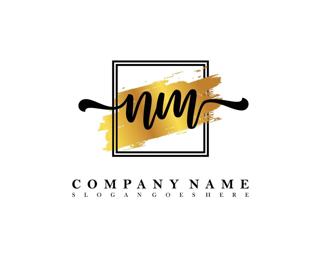 NM Initial handwriting logo concept vector