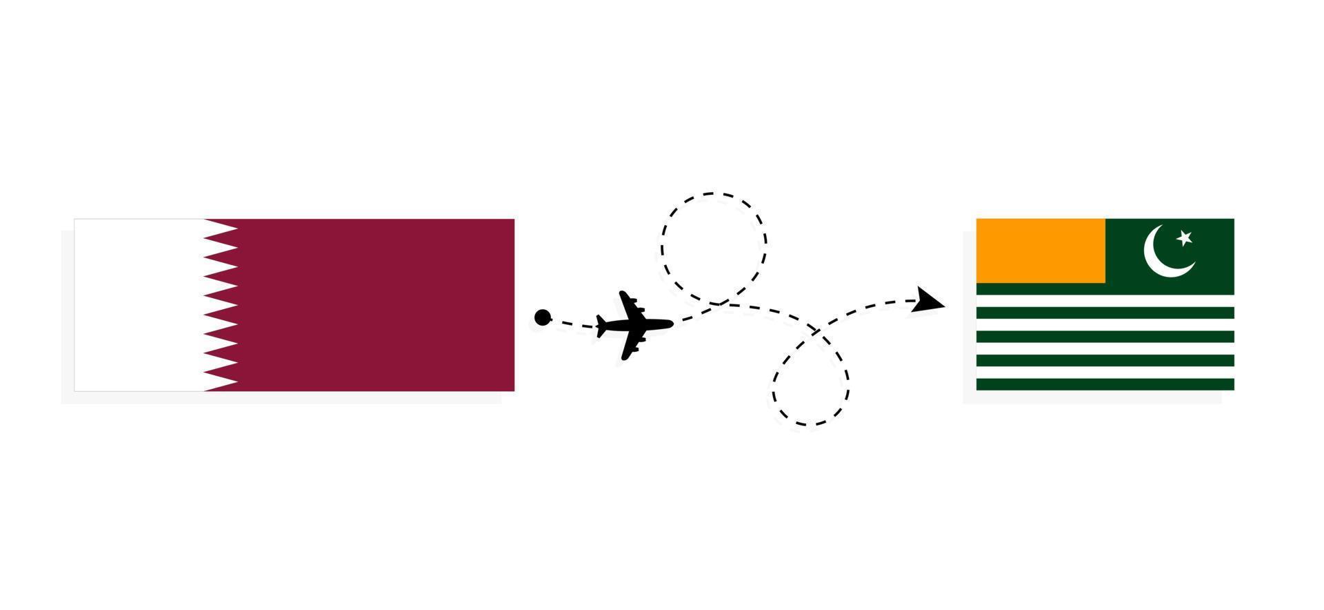 vuelo y viaje desde qatar a azad jammu y cachemira por concepto de viaje en avión de pasajeros vector