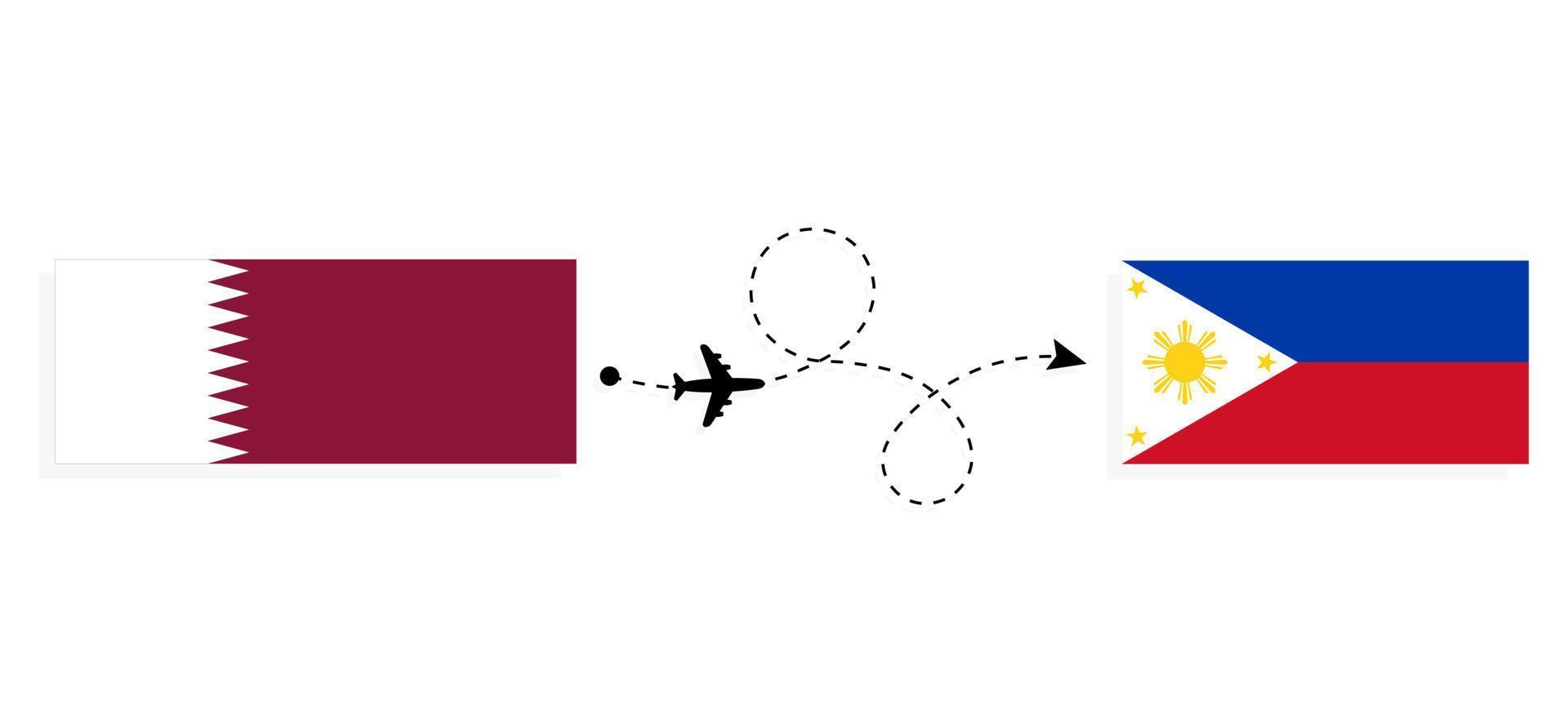 Flight and travel from Qatar to Philippines by passenger airplane Travel concept 15534596 Vector