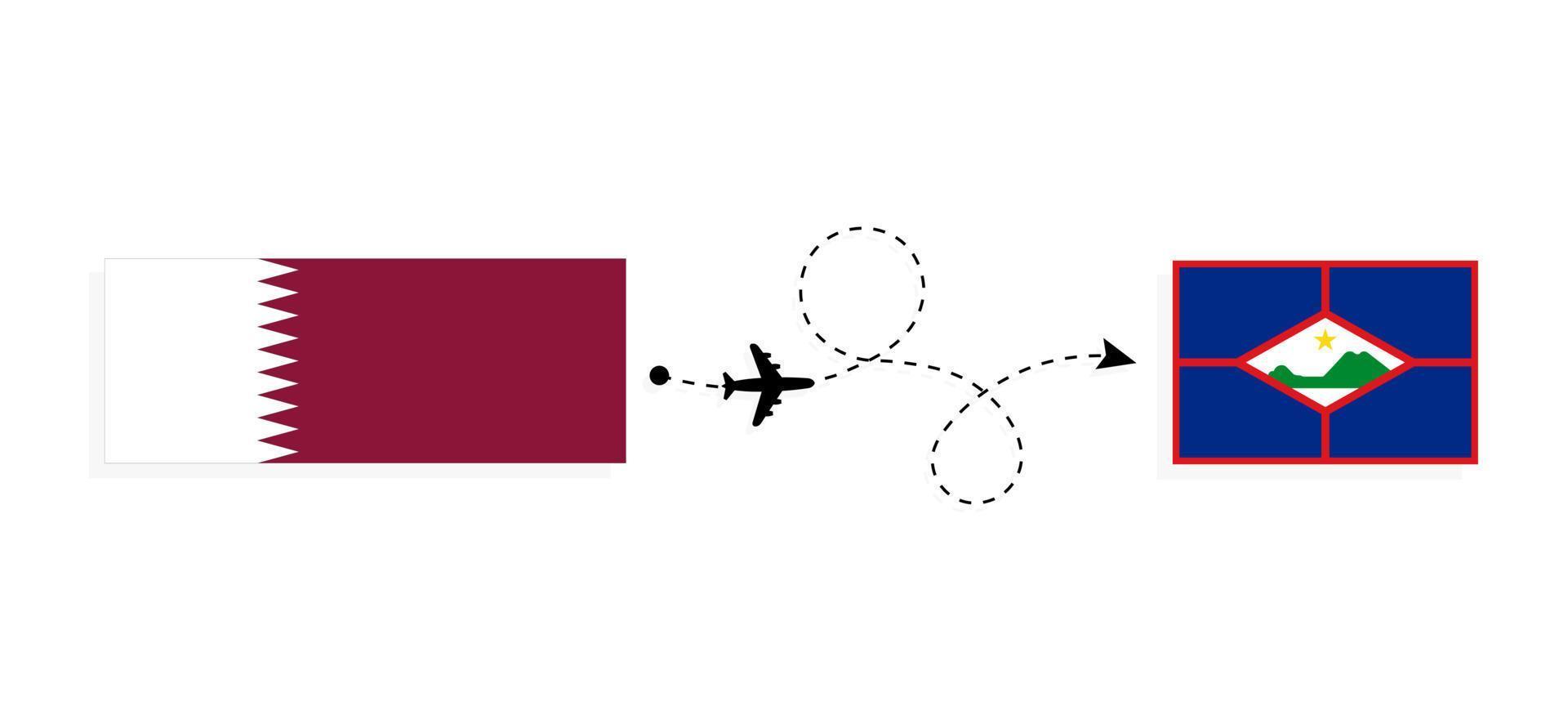 vuelo y viaje desde qatar a sint eustatius por concepto de viaje en avión de pasajeros vector