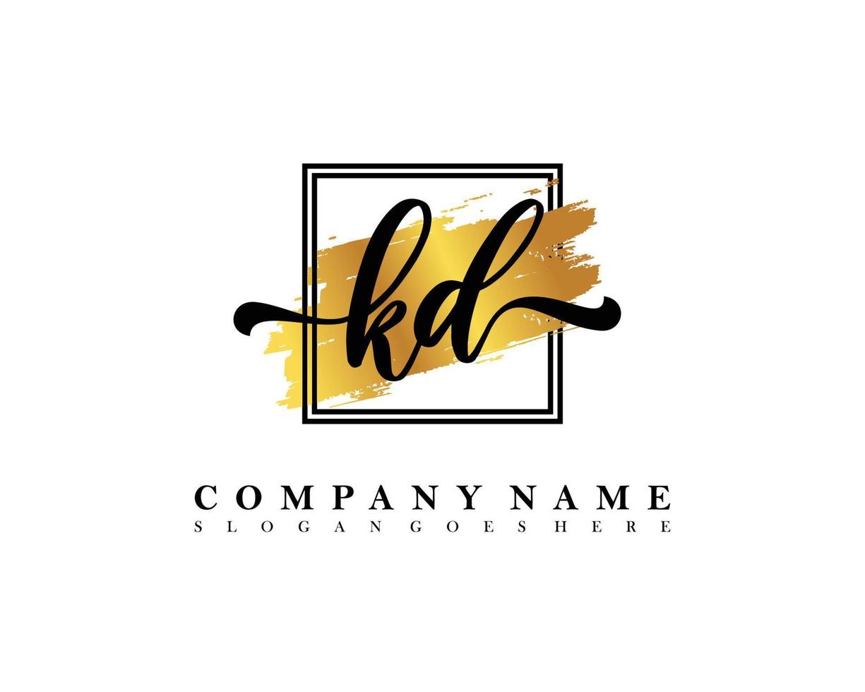 KD Initial handwriting logo concept vector