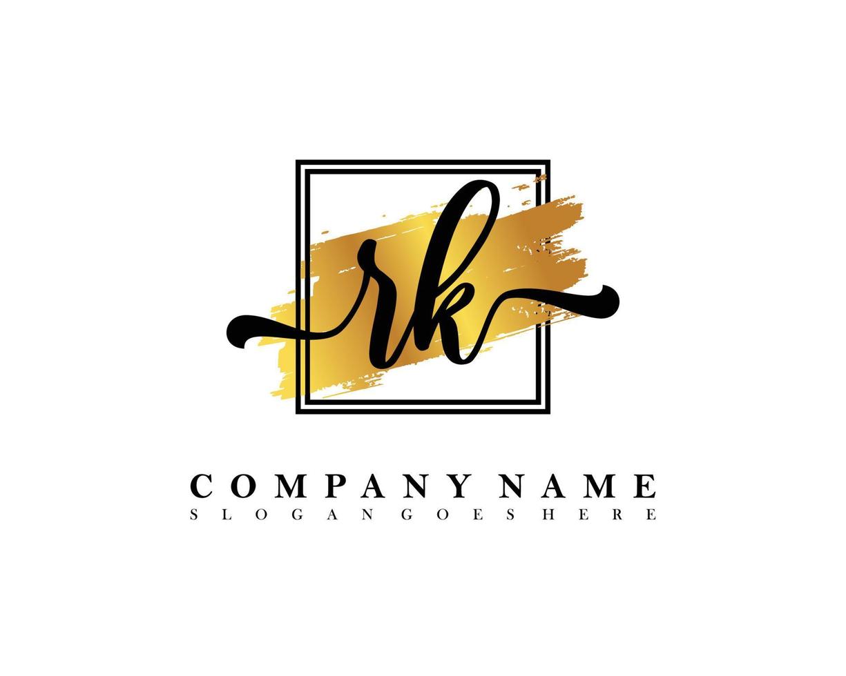 RK Initial handwriting logo concept vector