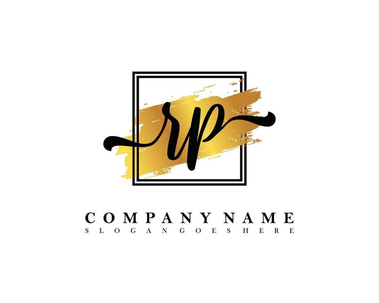 RP Initial handwriting logo concept vector