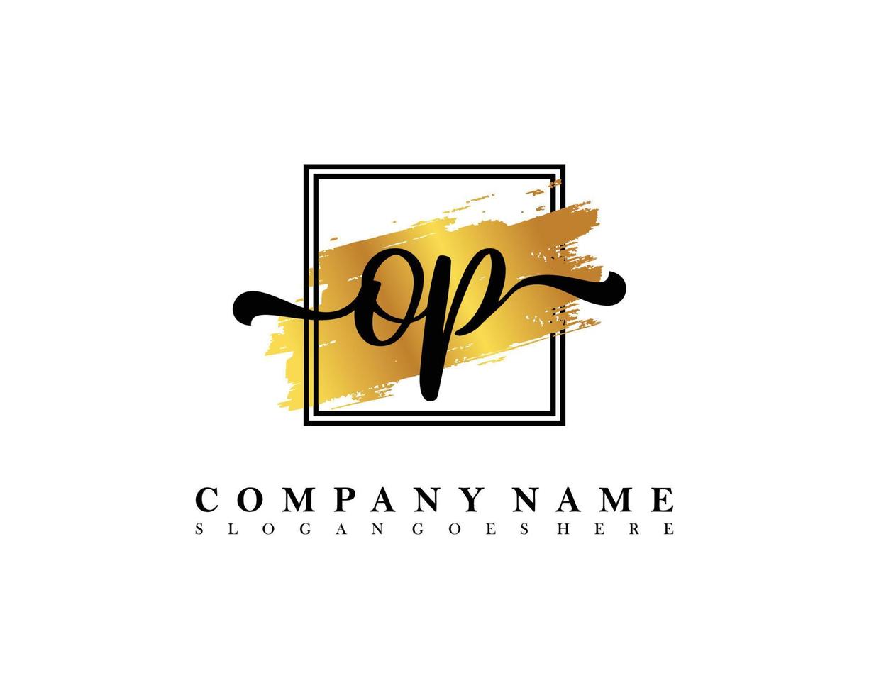 OP Initial handwriting logo concept vector