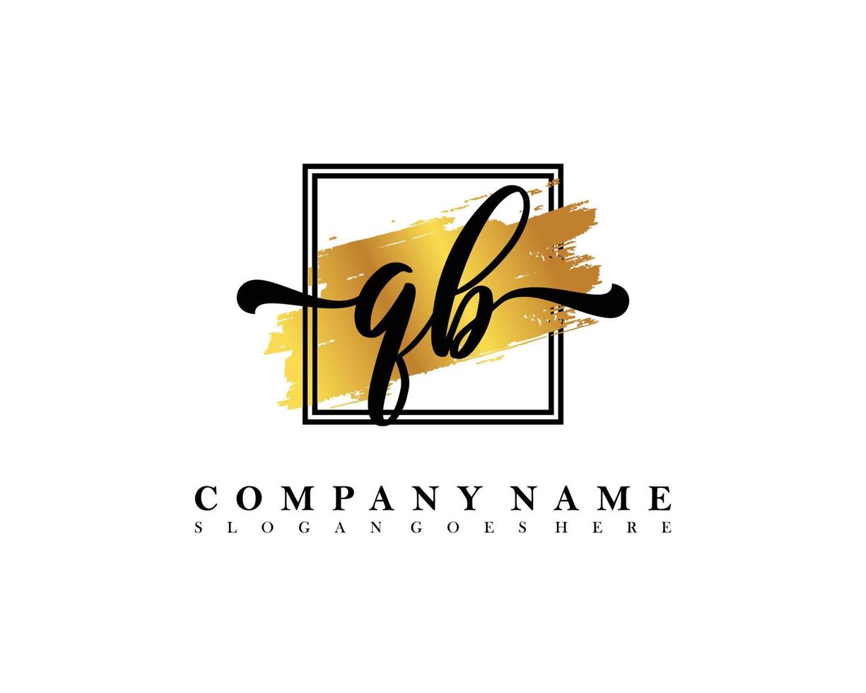 QB Initial handwriting logo concept vector