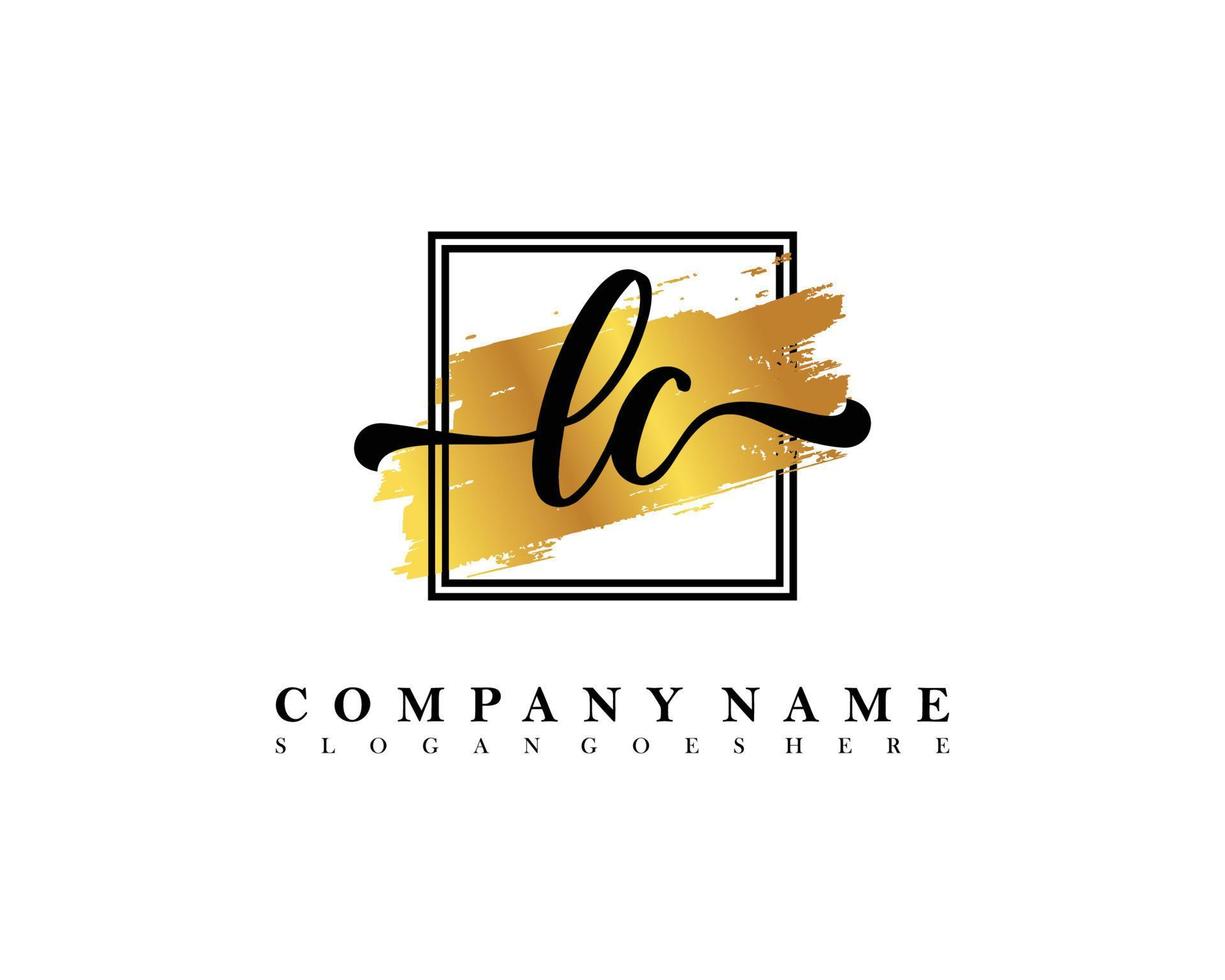 LC Initial handwriting logo concept vector