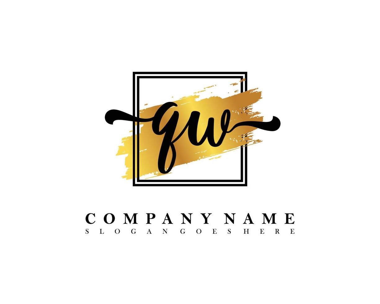 QW Initial handwriting logo concept vector