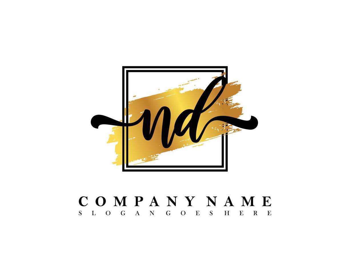 ND Initial handwriting logo concept vector