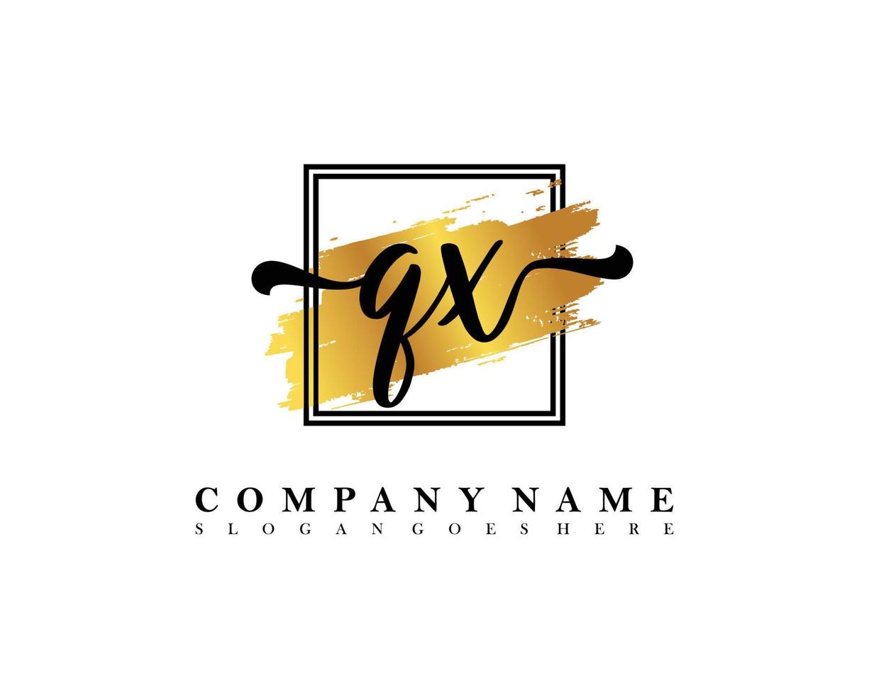 QX Initial handwriting logo concept vector