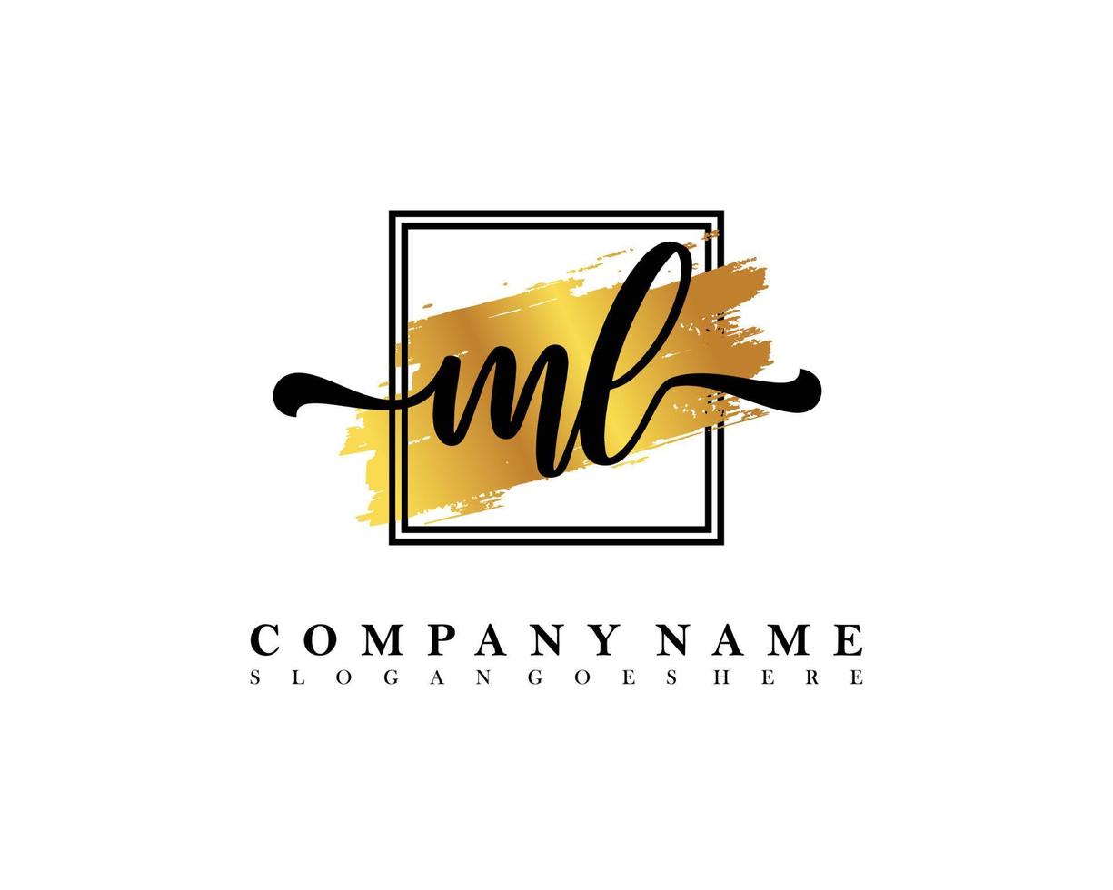 ML Initial handwriting logo concept vector