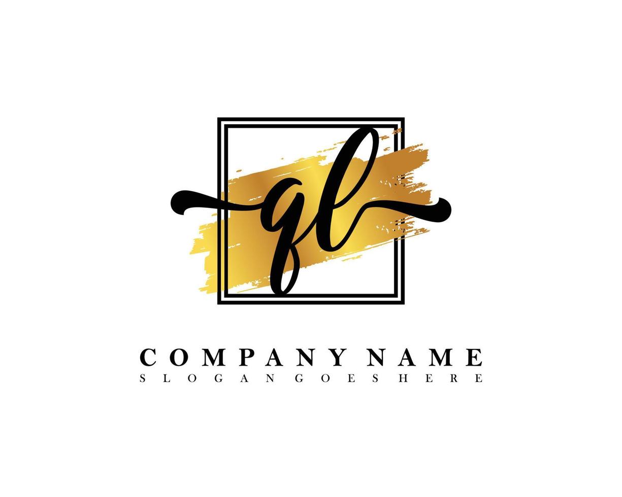 QL Initial handwriting logo concept vector