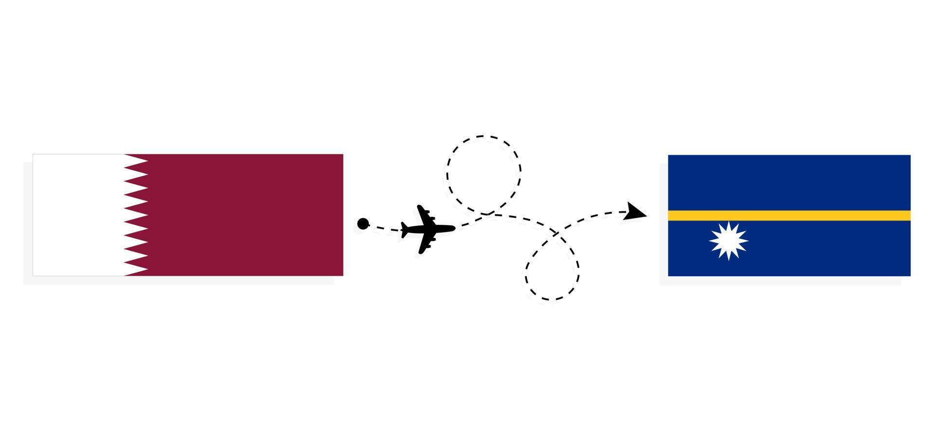 vuelo y viaje de qatar a nauru por concepto de viaje en avión de pasajeros vector