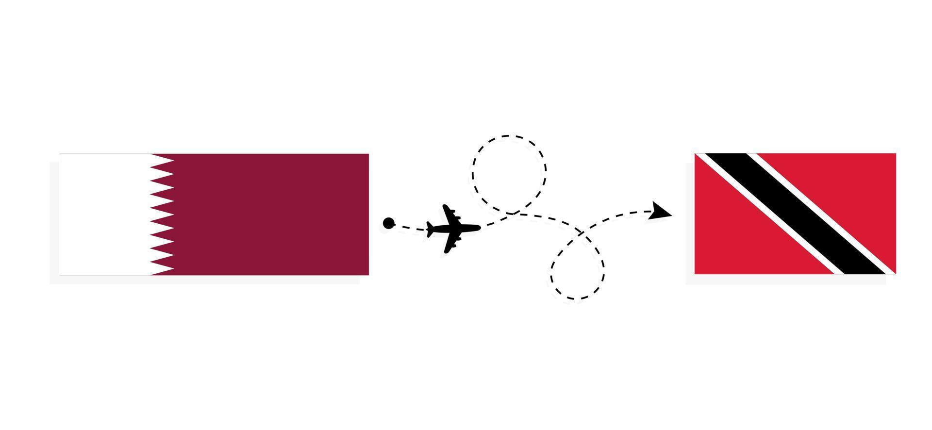vuelo y viaje de qatar a trinidad y tobago por concepto de viaje en avión de pasajeros vector