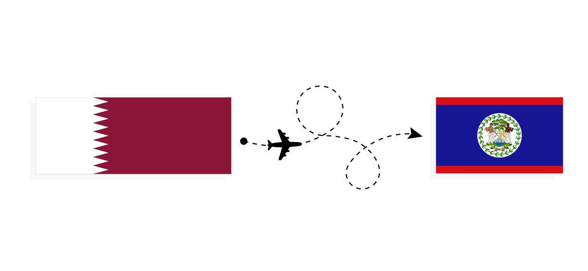 vuelo y viaje de qatar a belice por concepto de viaje en avión de pasajeros vector