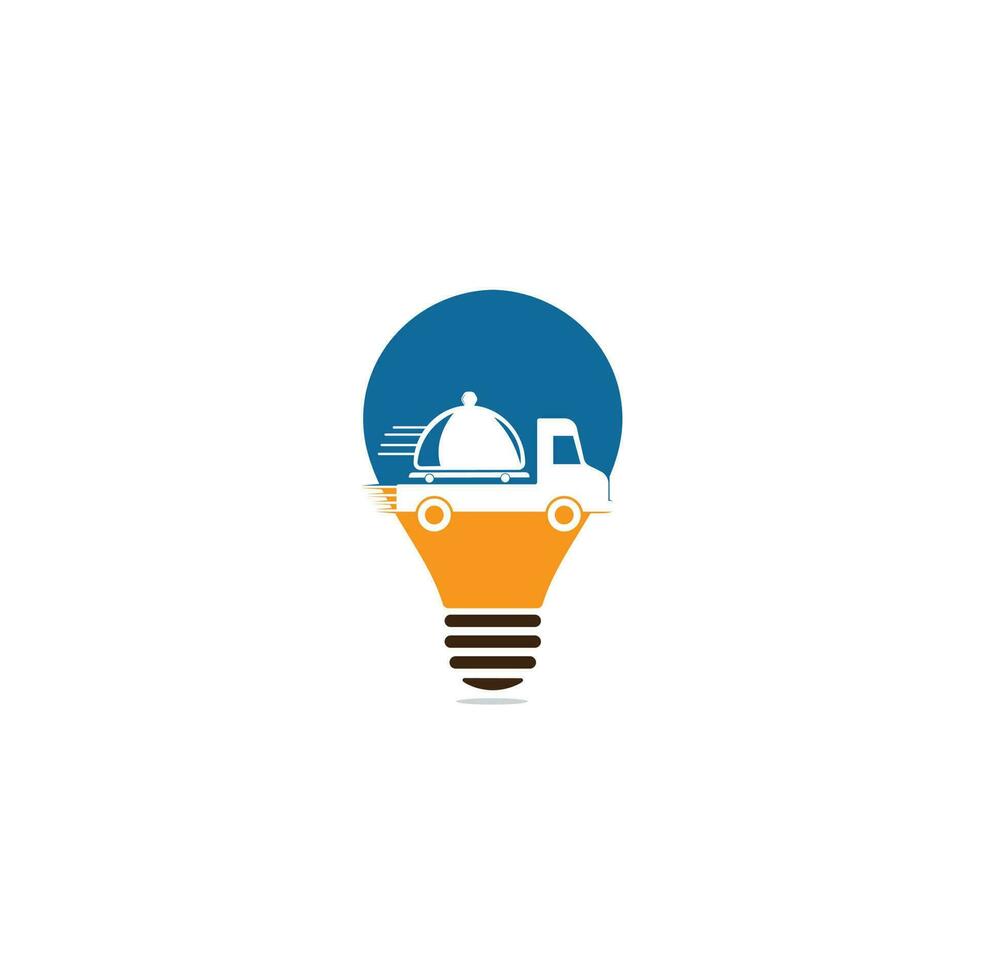 Food truck bulb shape concept logo design template. restaurant icon sign design element vector