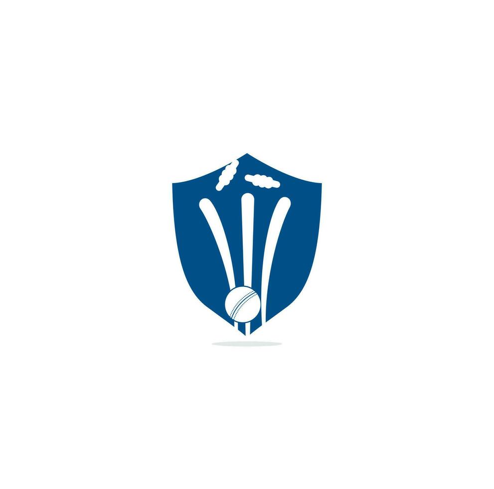 Cricket wickets and ball logo. Wicket and bails logo, equipment sign. Cricket championship logo. modern sport emblem vector illustration. Cricket logo