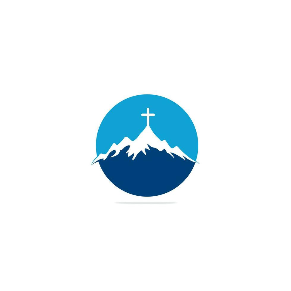 church logo designs with mountain, minimalist logo. People church vector logo design template. Church and Christian organization logo.