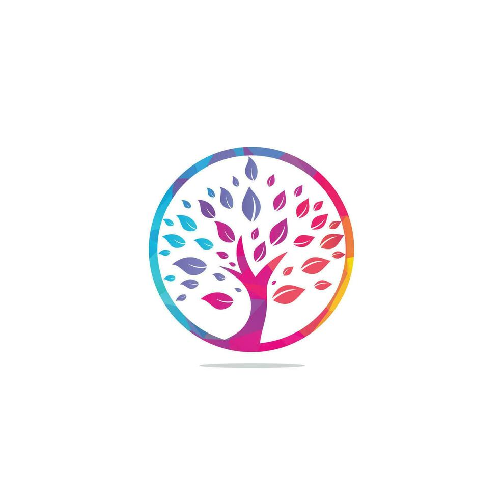 Green tree logo design. Abstract organic element vector design. Ecology Happy life Logotype concept icon.