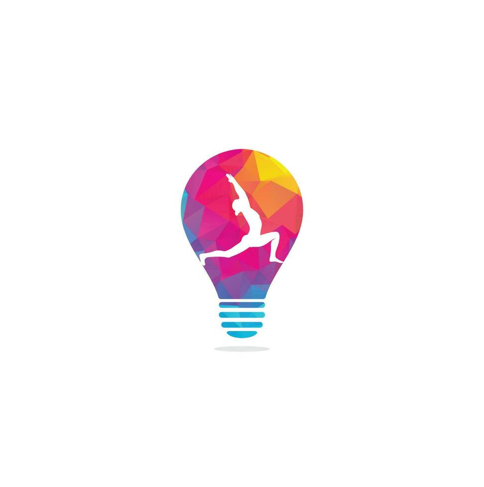 Yoga bulb shape concept logo design template. Health Care, Beauty, Spa, Relax, Meditation, Nirvana concept icon vector