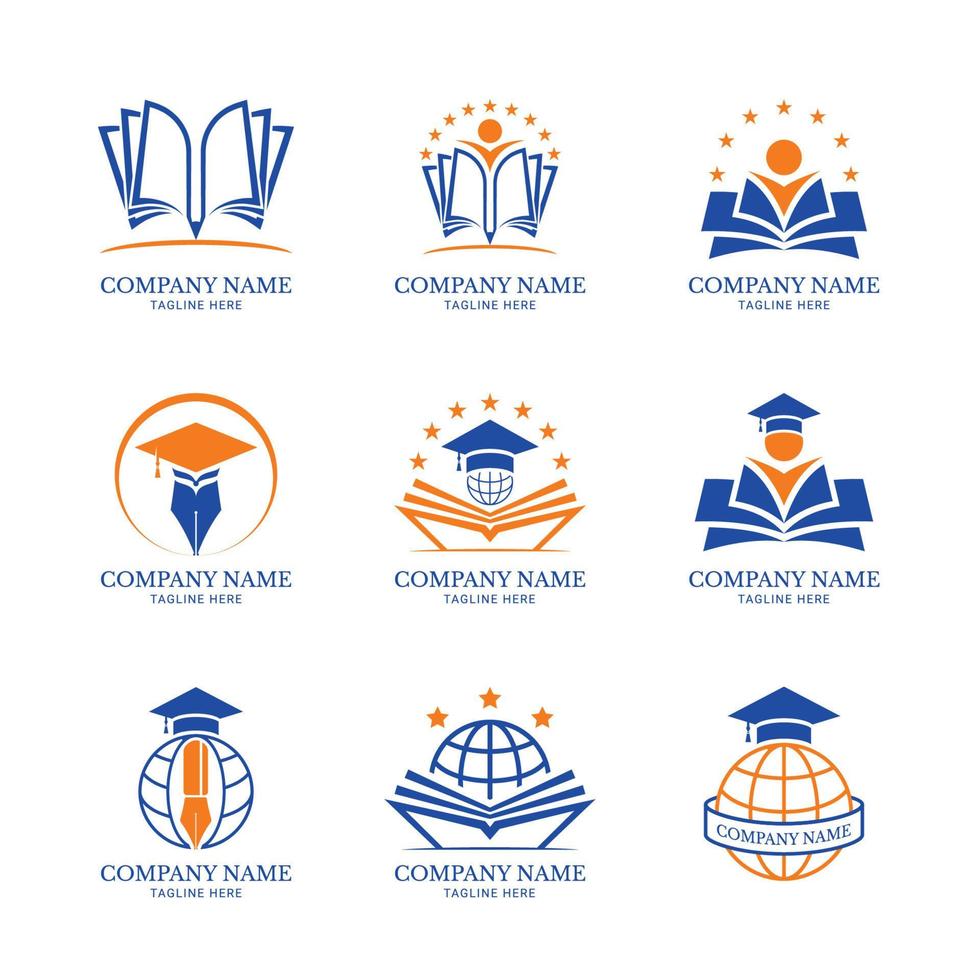 colección de logotipos de educación vector