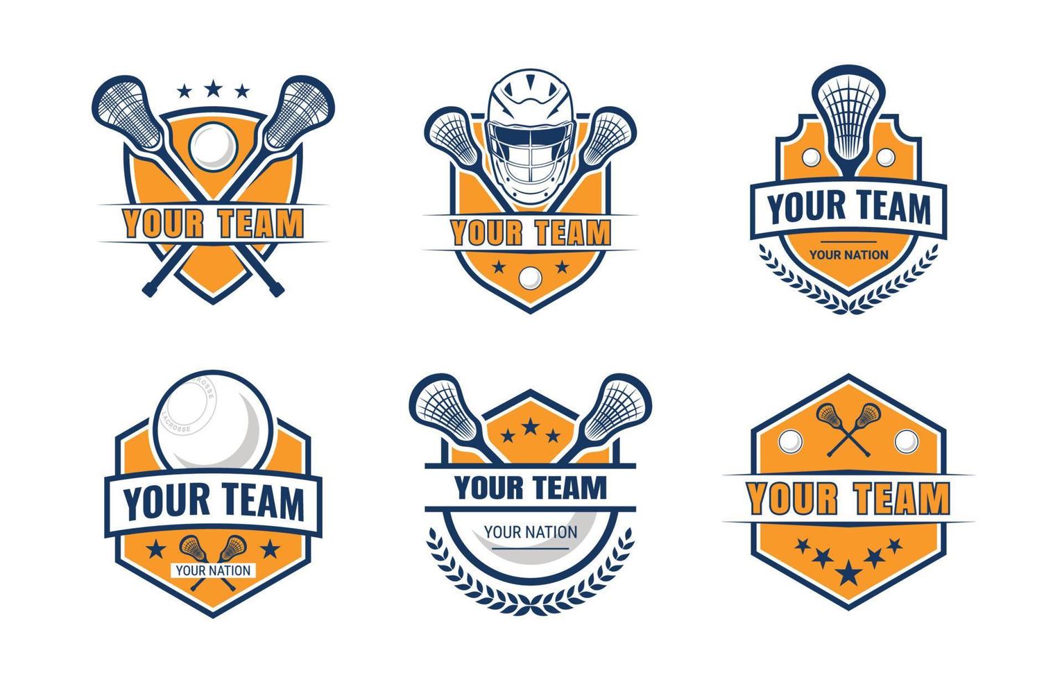 colección de logotipos de lacrosse vector