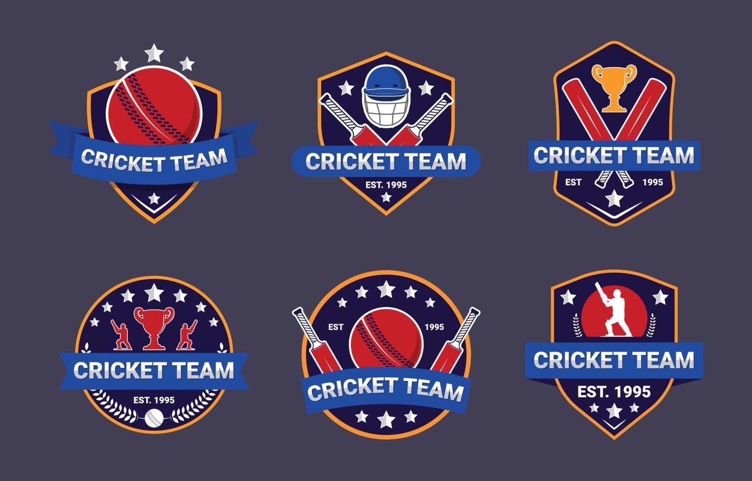 Cricket Logo Collection vector