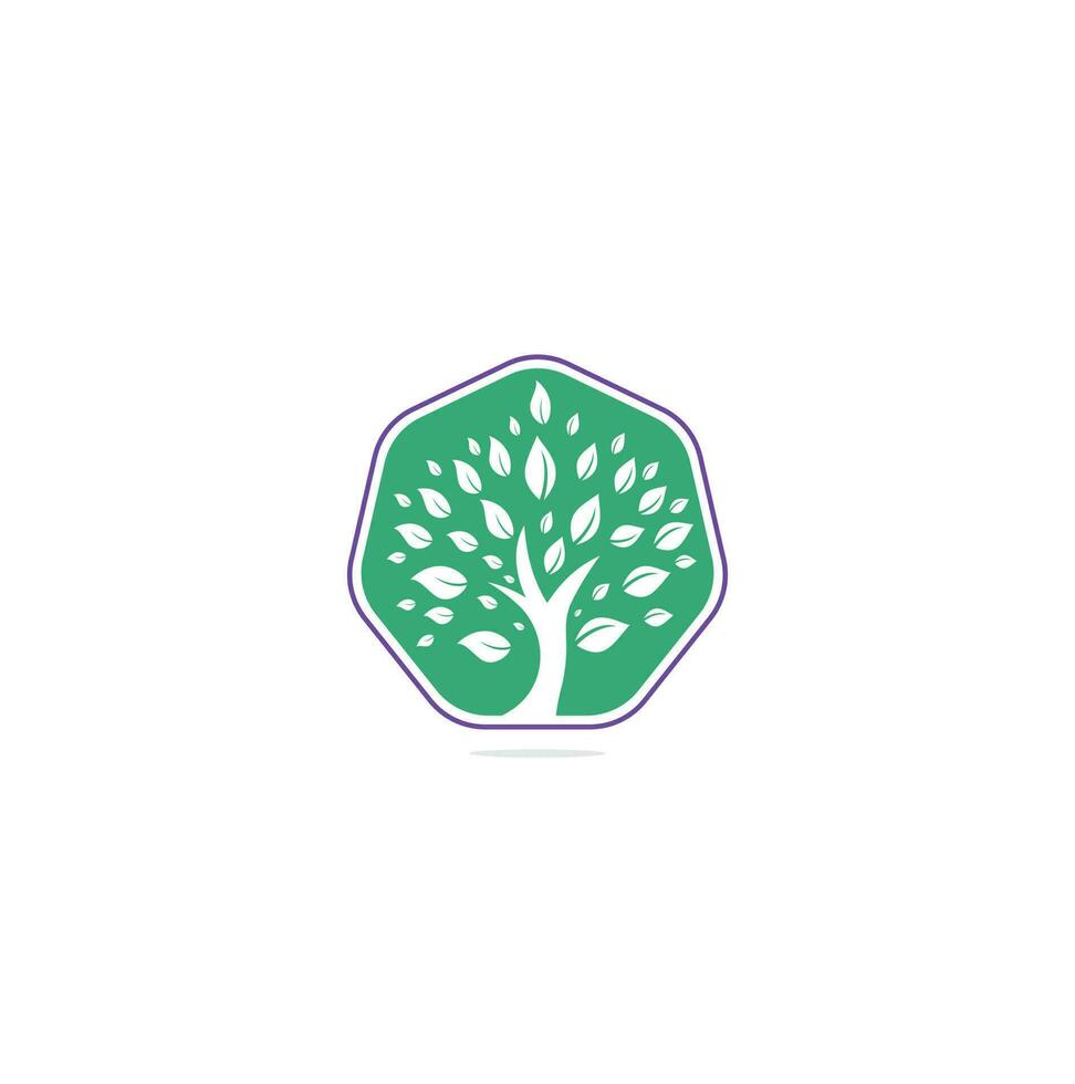 Green tree logo design. Abstract organic element vector design. Ecology Happy life Logotype concept icon.