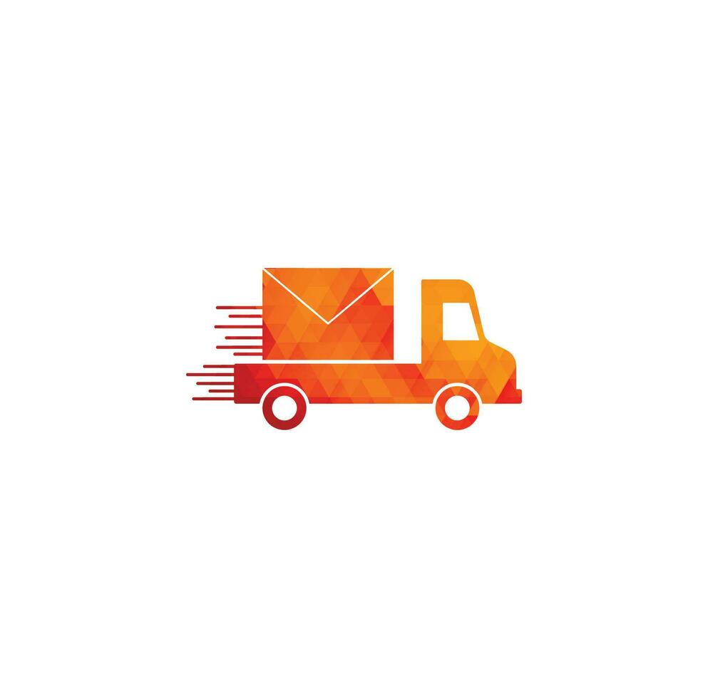 Truck car delivery logo vector design template with truck, car and speed symbol, fast delivery logo template. truck courier delivery logo.