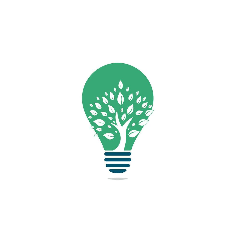 Green tree bulb shape concept logo design. Abstract organic element vector design. Ecology Happy life Logotype concept icon. Tree logo design