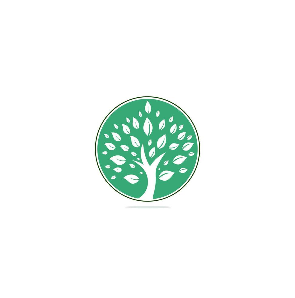 Green tree logo design. Abstract organic element vector design. Ecology Happy life Logotype concept icon.