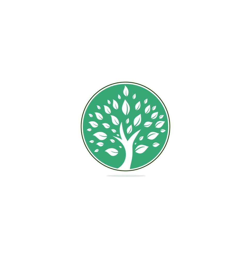 diseño de logotipo de árbol verde. diseño de vector de elemento orgánico abstracto. icono de concepto de logotipo de vida feliz de ecología.